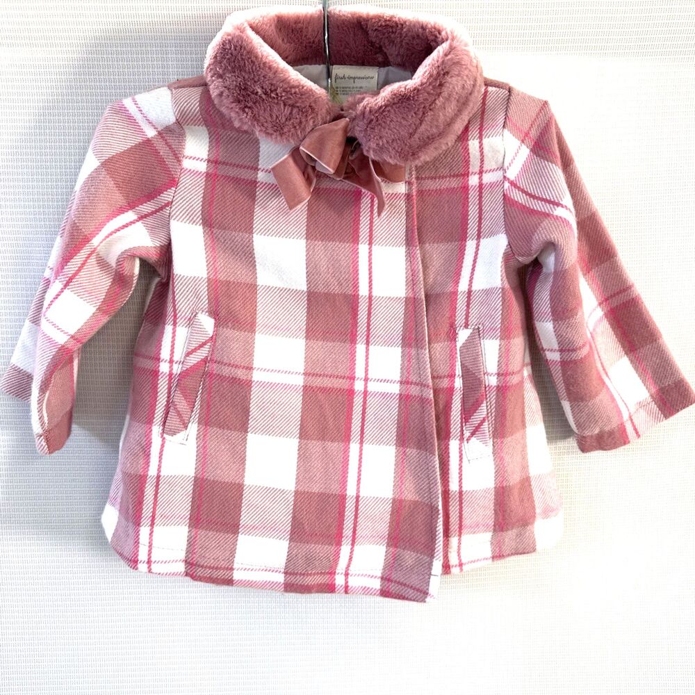 First Impressions 12 Month (22-25 lbs.)  Pink Classic Girls Lined Jacket